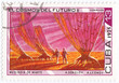 stamp printed in Cuba is paint of space