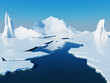 Opening passage in pack ice. Global warming concept. Opening passage in pack ice. Global warming concept.