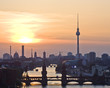 View over Berlin in the sunset