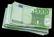 liasses billets 1 000 euros, fond noir