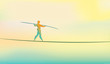 Equilibrista sospeso sul vuoto