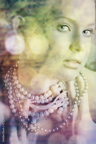 Photo: blond beauty in pearls blond beauty in pearls