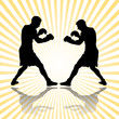 boxers in action in boxe match vector boxers in action in boxe match vector