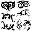 vector illustration tattoo design set vector illustration tattoo design set