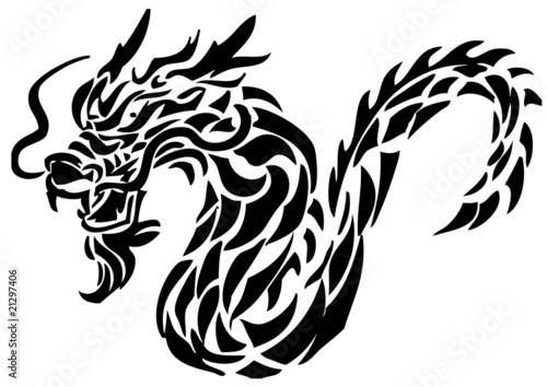Vector: vector illustration dragon tattoo vector illustration dragon tattoo