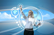 Photo: Attractive blonde on future background Attractive blonde on future background