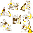 hand drawn cooking doodles. Vector illustration cartoon. hand drawn cooking doodles. Vector illustration cartoon.