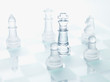 Close up of glass chess pieces