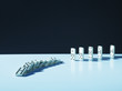 Dominoes falling in a row
