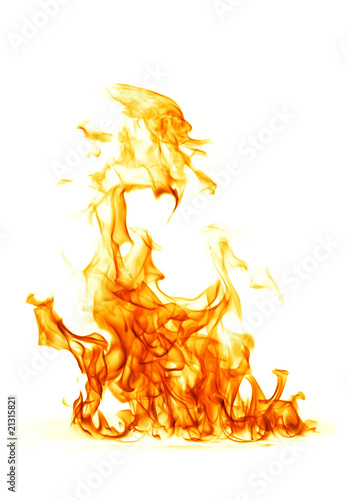 Photo: Fire flame isolated on white backgound.. Fire flame isolated on white backgound..