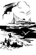 Vektor: Sea landscape, ship Sea landscape, ship