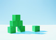 Stack of green blocks