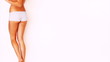 Low section of sexy young woman walking