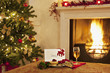 "Tartlet, wine and card for Santa"