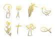 Goldene Symbole für Religion, Feste, Feiertage, ... Goldene Symbole für Religion, Feste, Feiertage, ...