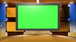Virtual TV Studio News Set with city background