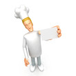 chef with blank business card