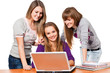 girl students with notebook