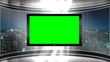 Virtual TV Studio News Set with skyline
