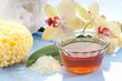spa bowl of oil massage and bath salts