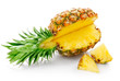 fresh pineapple with cut fresh pineapple with cut