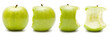 Few green apples on white background