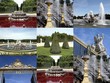 Château de Versailles, jet d'eau et cyprès