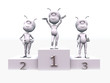 Siegertreppchen mit 3D Figuren