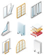 Vector building products icons. Part 4. Windows Vector building products icons. Part 4. Windows