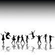 Happy kids silhouettes