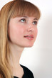 Closeup portrait of a happy young woman smiling