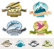 Landmarks, adventures & travel vintage label