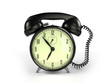 24/7 service concept. Retro alarm clock and phone reciever.