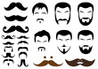 moustache and beard styles, vector