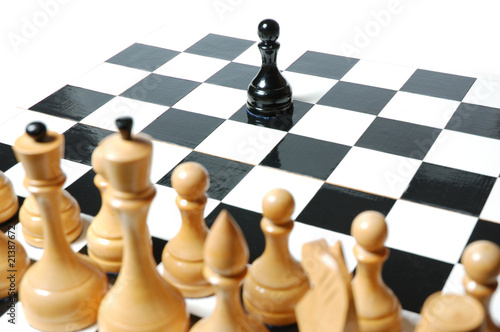 Photo: Chess: confronting black pawn Chess: confronting black pawn
