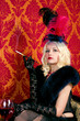 portrait of a girl in the style of Moulin Rouge
