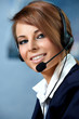 Beautiful representative smiling call center woman with headset. Beautiful representative smiling call center woman with headset.