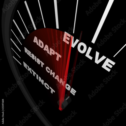 Photo: Evolve - Speedometer Tracks Progress of Change Evolve - Speedometer Tracks Progress of Change