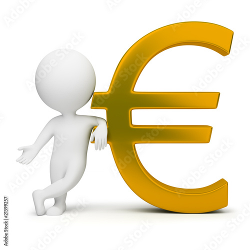 Illustration : 3d small people - euro sign 3d small people - euro sign