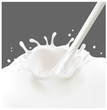 Vector illustration. A splash of milk on the gray background.