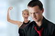 Man and woman conflict.