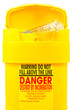 container and two used syringes