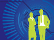 business peopleon an abstract circle background