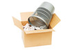 Basket and box with garbage