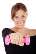 Fit woman with free-weights
