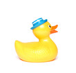 Orange toy duck isolated Orange toy duck isolated