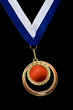 Gold and red medal