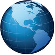 World globe - Illustration world globe - USA view World globe - Illustration world globe - USA view