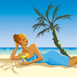 beautiful woman on a tropical beach