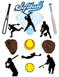 Softball Elements Vector